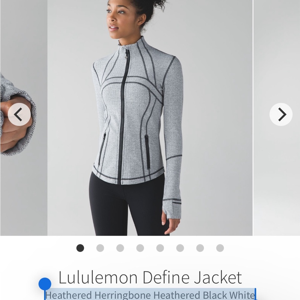 Lululemon define jacket size 6 Heathered Herringbone Heathered Black White